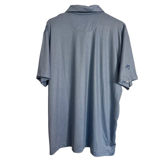 Callaway Opti Dri Size Large Men’s Golf Polo NWOT Blue Print Stretchy Short Slee - Picture 2 of 9